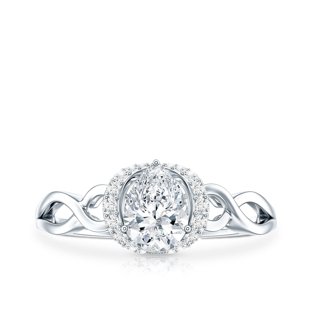 Lab Grown Diamond Collar Engagement Ring in Infinity Shank