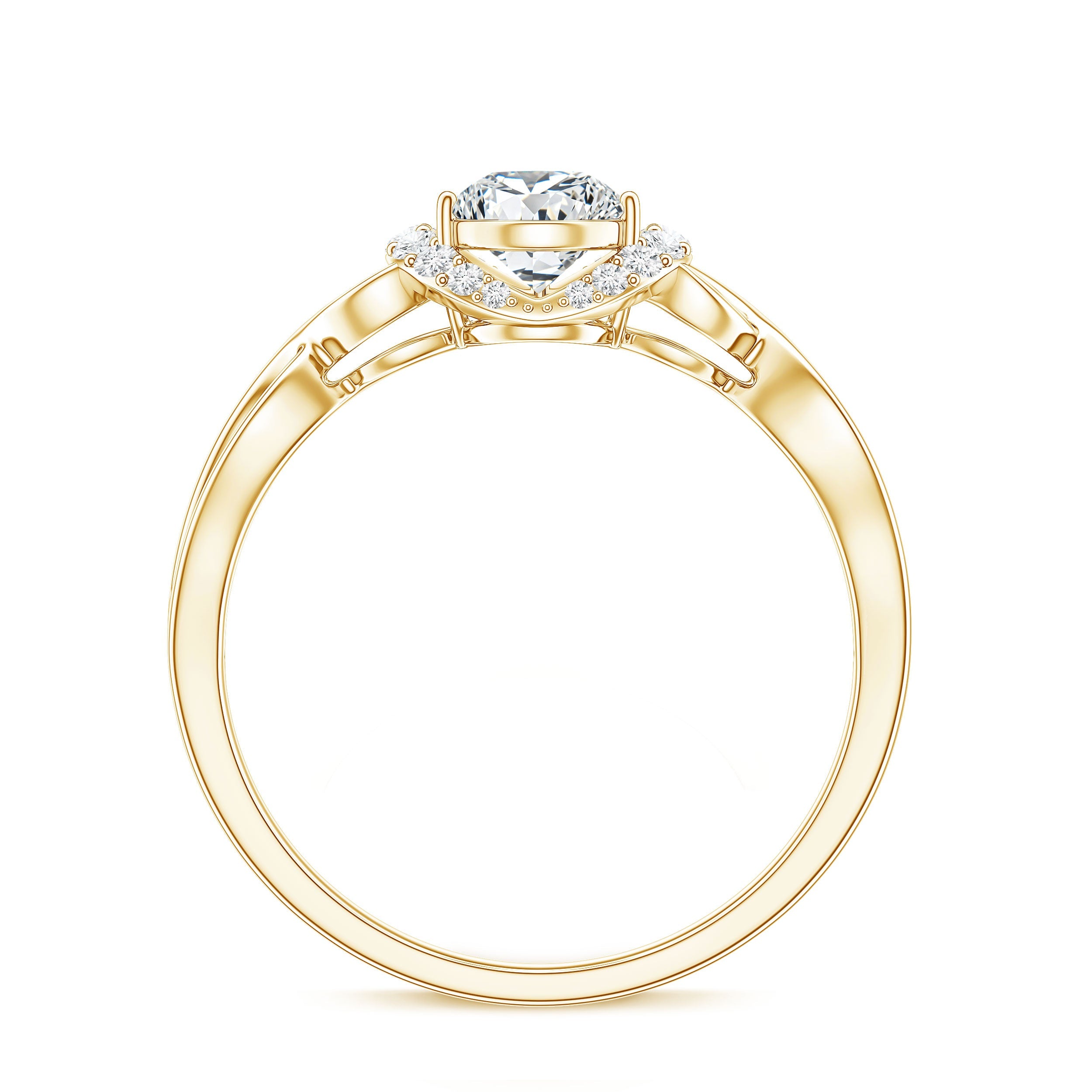 Lab Grown Diamond Collar Engagement Ring in Infinity Shank