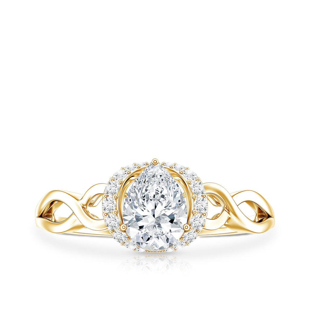 Lab Grown Diamond Collar Engagement Ring in Infinity Shank