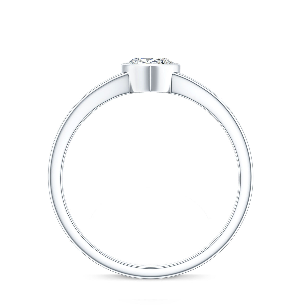 Heart Shape Lab Grown Diamond Solitaire Ring in Split Shank