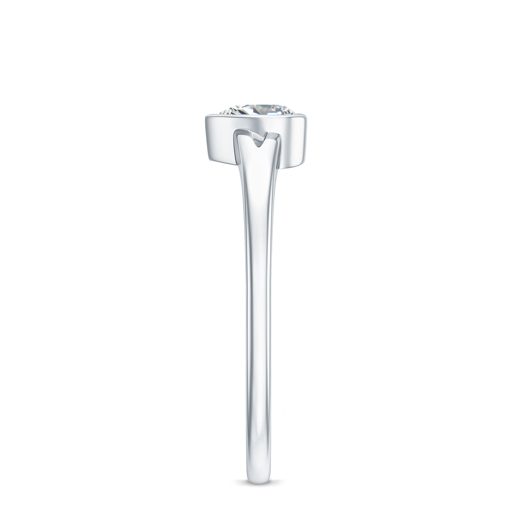 Heart Shape Lab Grown Diamond Solitaire Ring in Split Shank