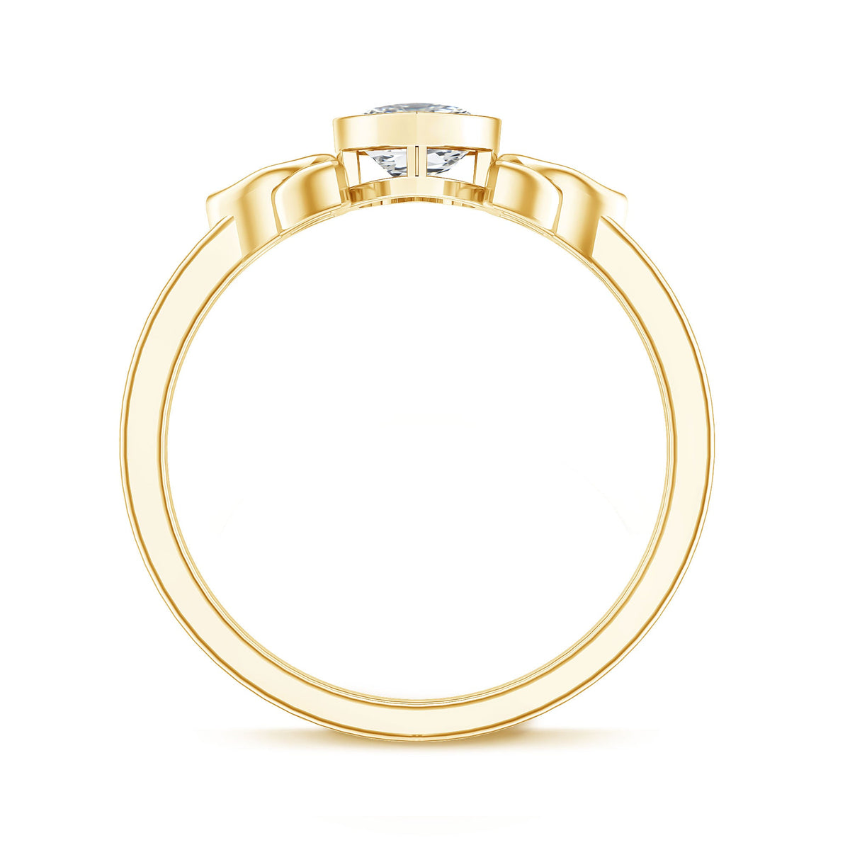Heart Shape Lab Grown Diamond Solitaire Celtic Ring