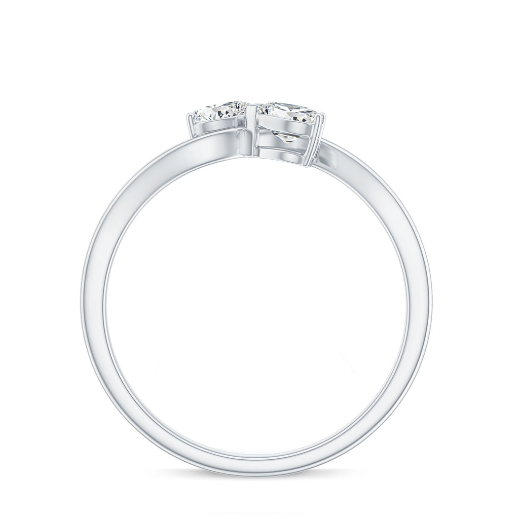 Heart Shape Lab Grown Diamond Toi Et Moi Promise Ring