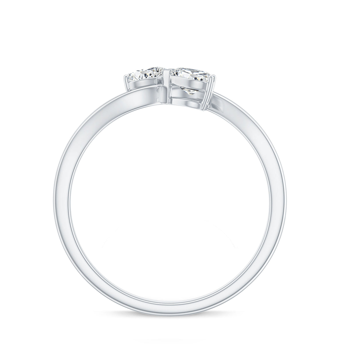 Heart Shape Lab Grown Diamond Toi Et Moi Promise Ring