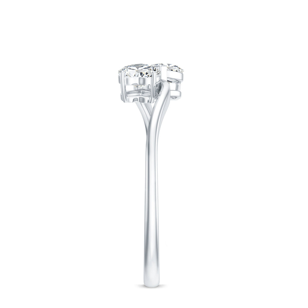 Heart Shape Lab Grown Diamond Toi Et Moi Promise Ring