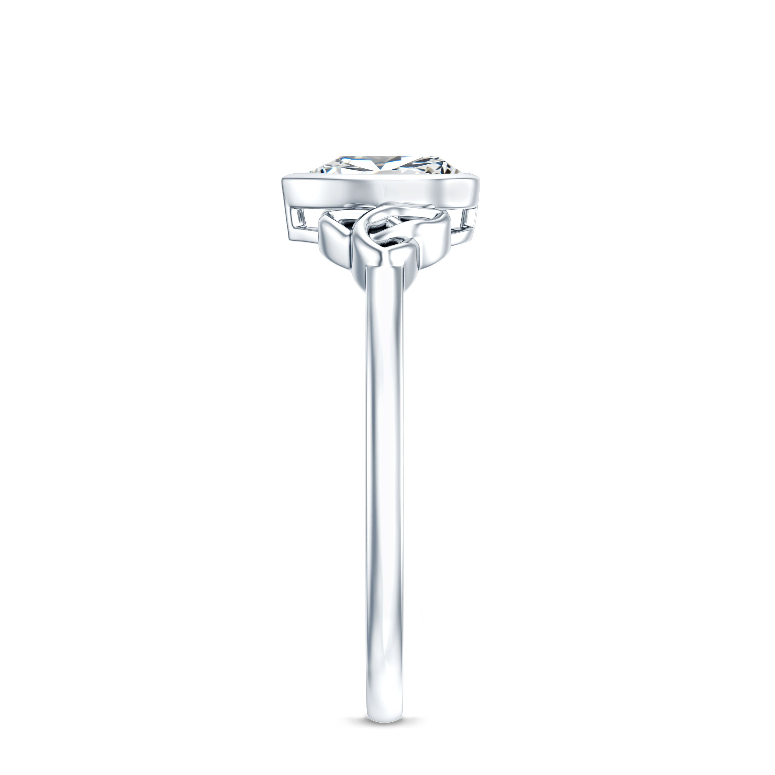 Pear Shape Lab Grown Diamond Solitaire Celtic Ring