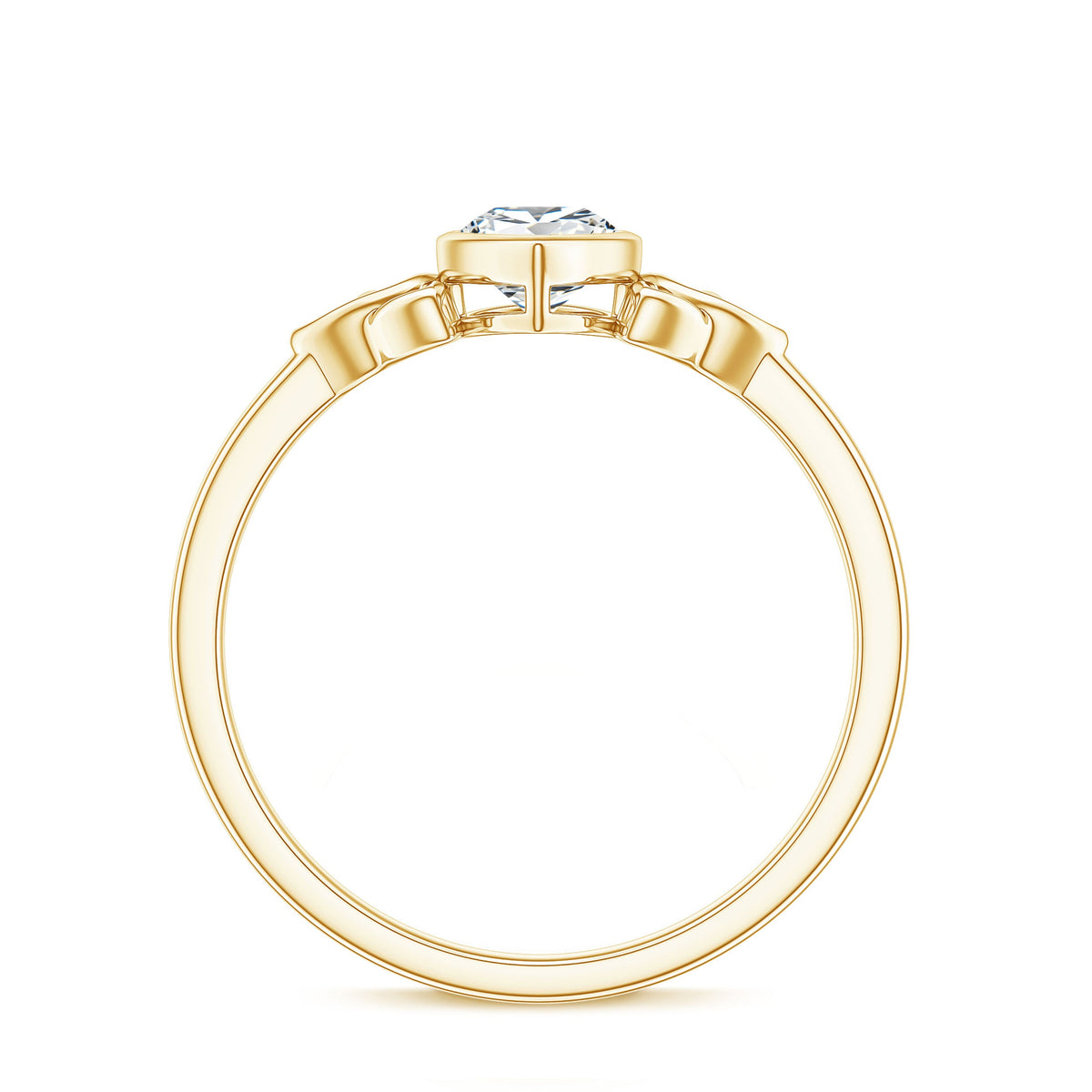 Pear Shape Lab Grown Diamond Solitaire Celtic Ring