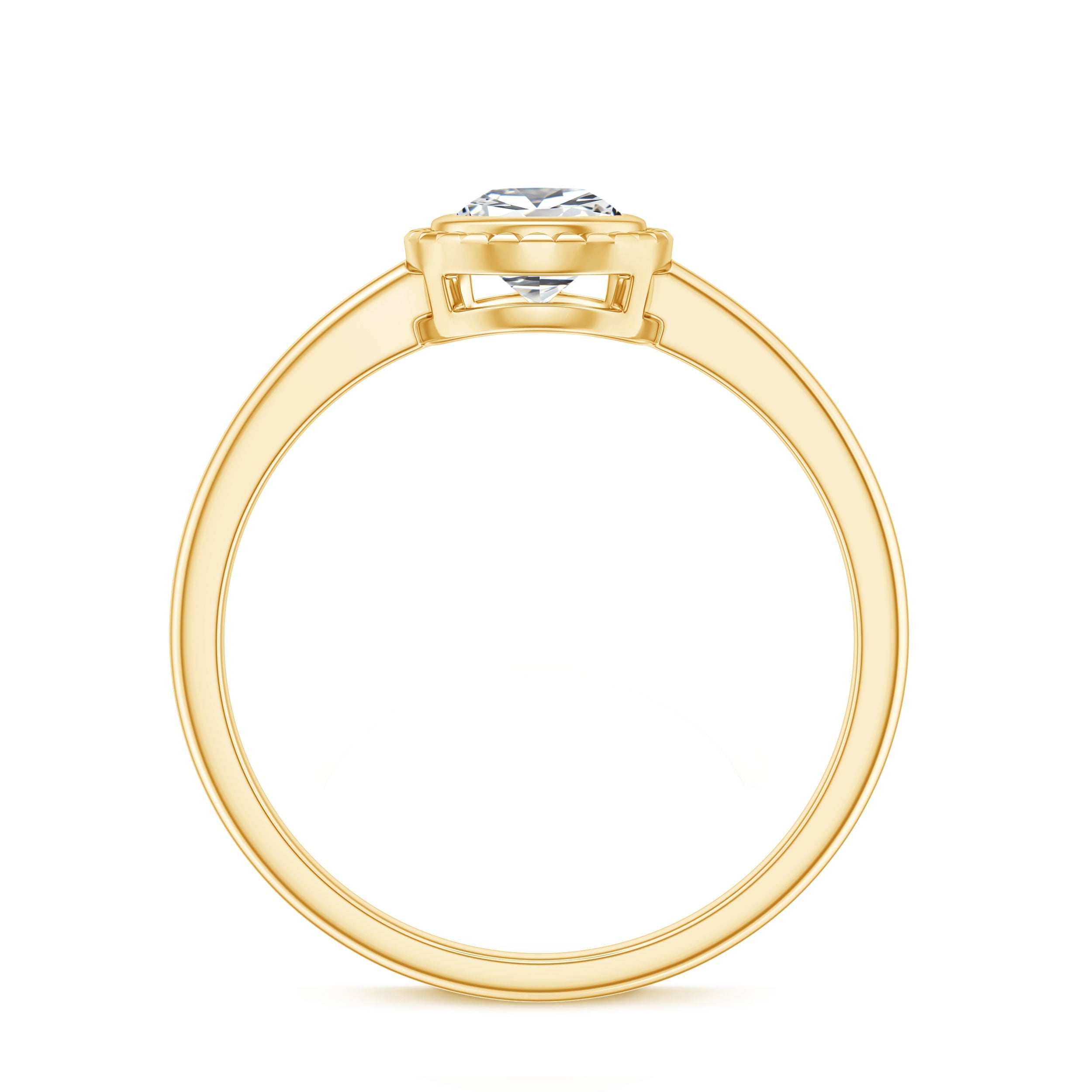 Pear Cut Lab Grown Diamond Solitaire Ring with Engraved Details