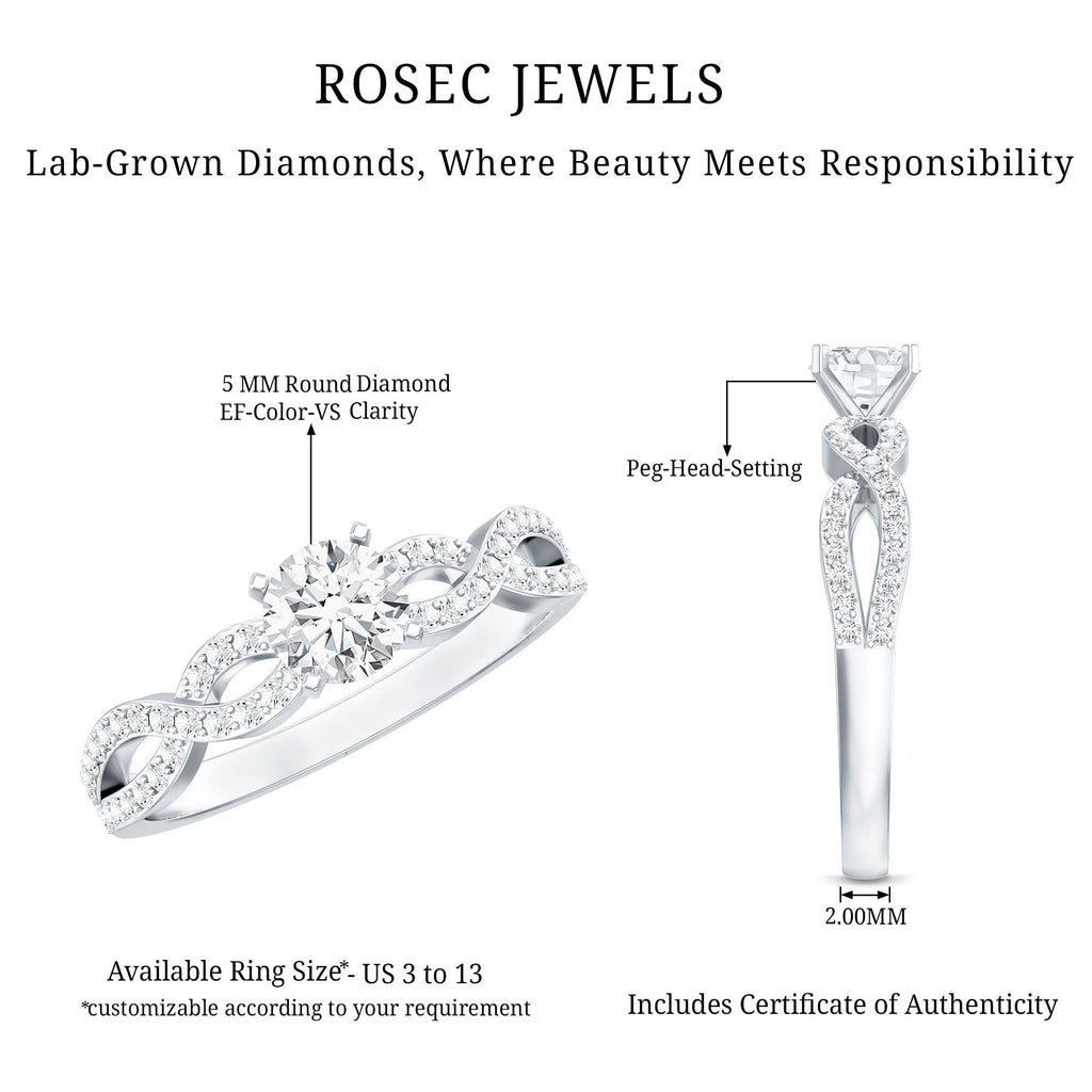 Round Lab Grown Diamond Infinity Solitaire Ring