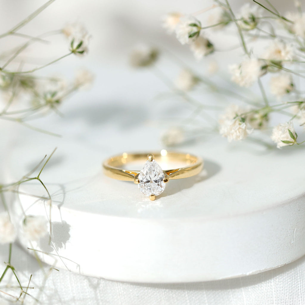 Solitaire Lab Grown Diamond Teardrop Engagement Ring