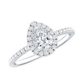 Classic Lab Grown Diamond Pear Engagement Ring with Halo