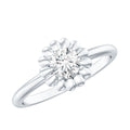 Solitaire Lab Grown Diamond Flower Ring