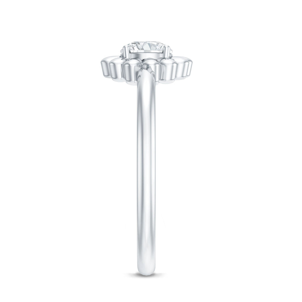 Solitaire Lab Grown Diamond Flower Ring