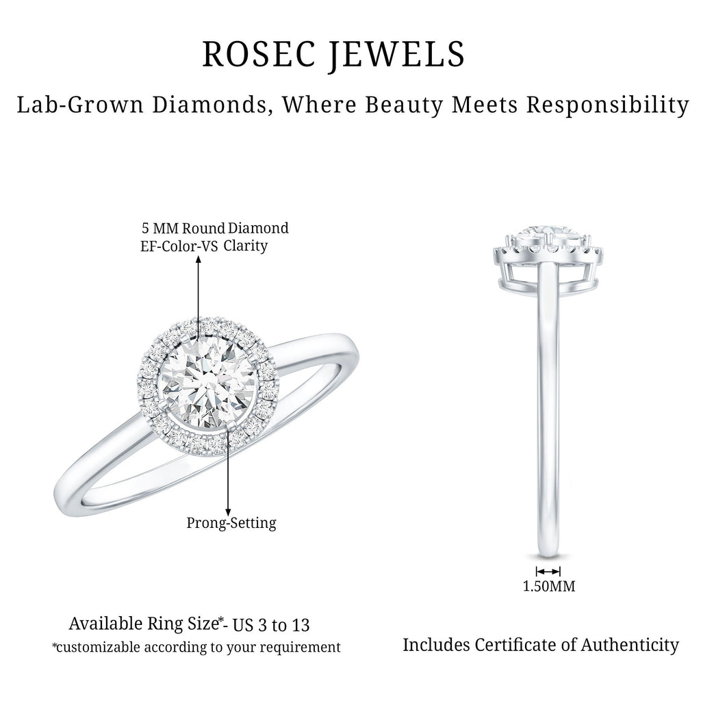 Lab Grown Diamond Promise Ring with Halo
