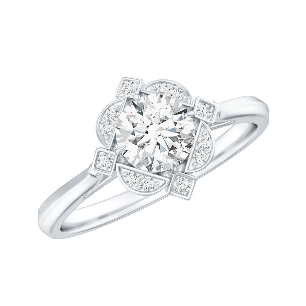 Vintage Style Lab Grown Diamond Engagement Ring