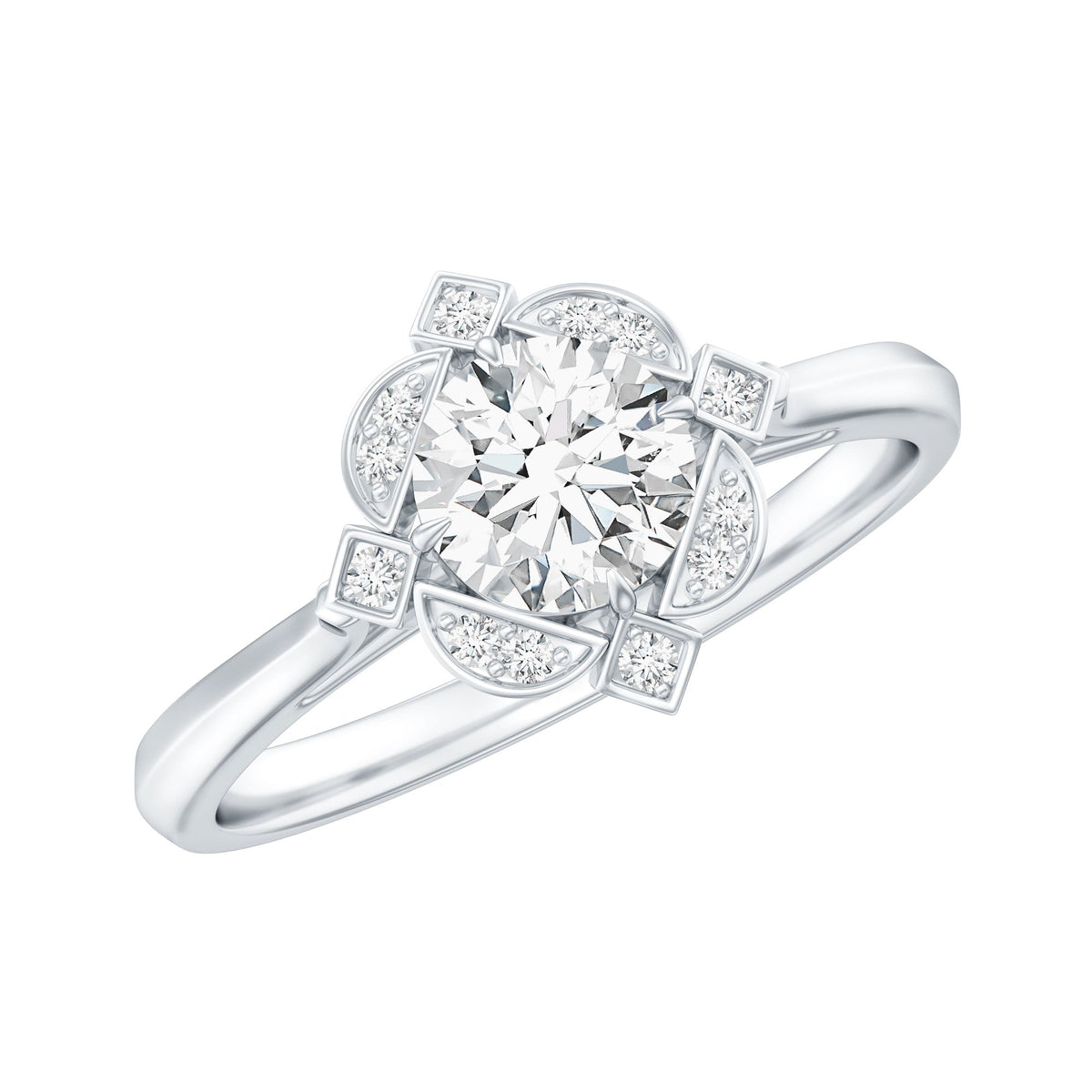 Vintage Style Lab Grown Diamond Engagement Ring
