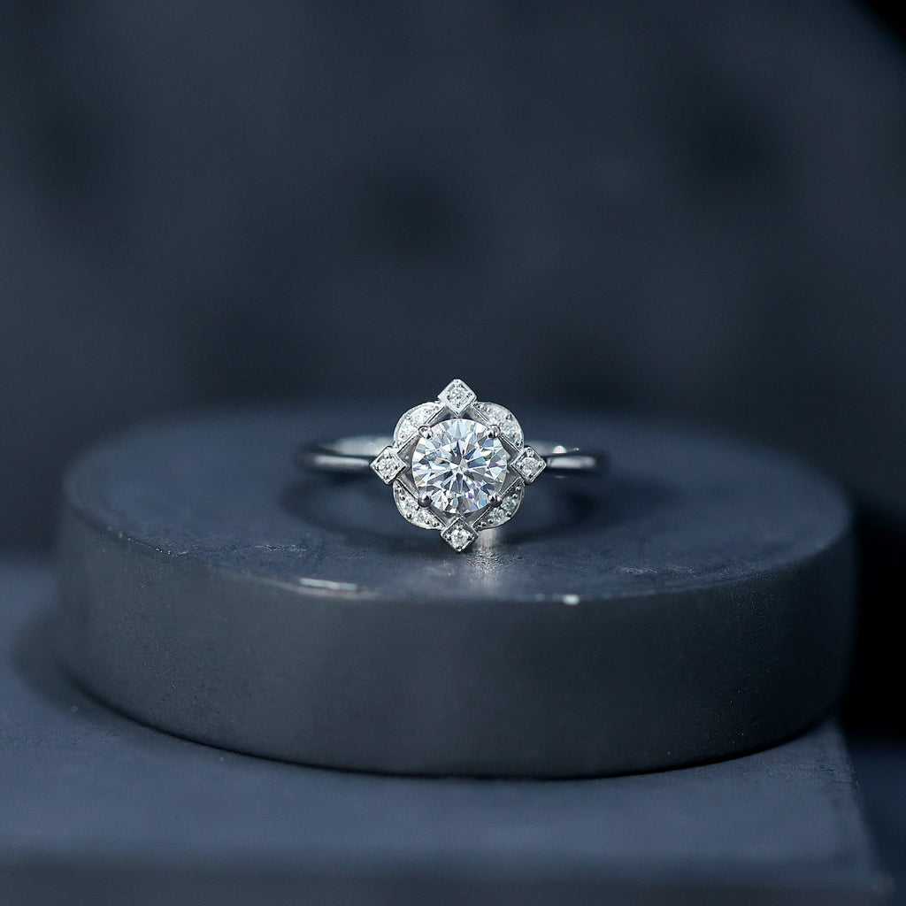 Vintage Style Lab Grown Diamond Engagement Ring