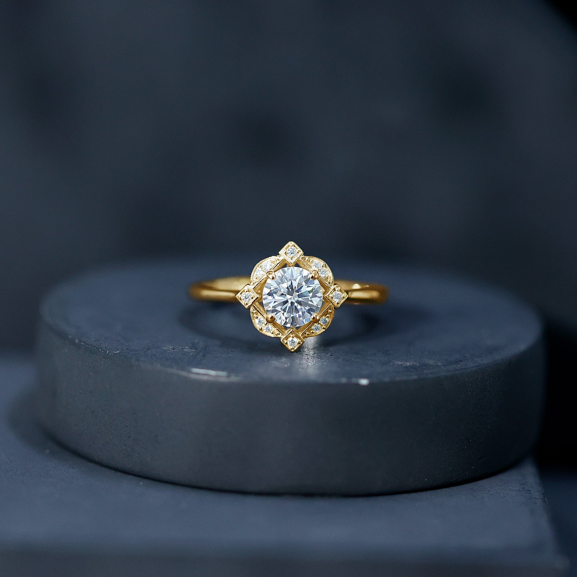 Vintage Style Lab Grown Diamond Engagement Ring