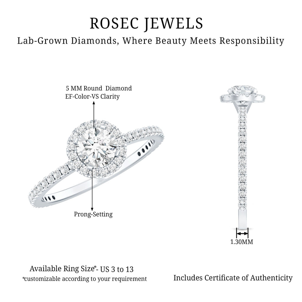 Round Lab Grown Diamond Promise Engagement Ring