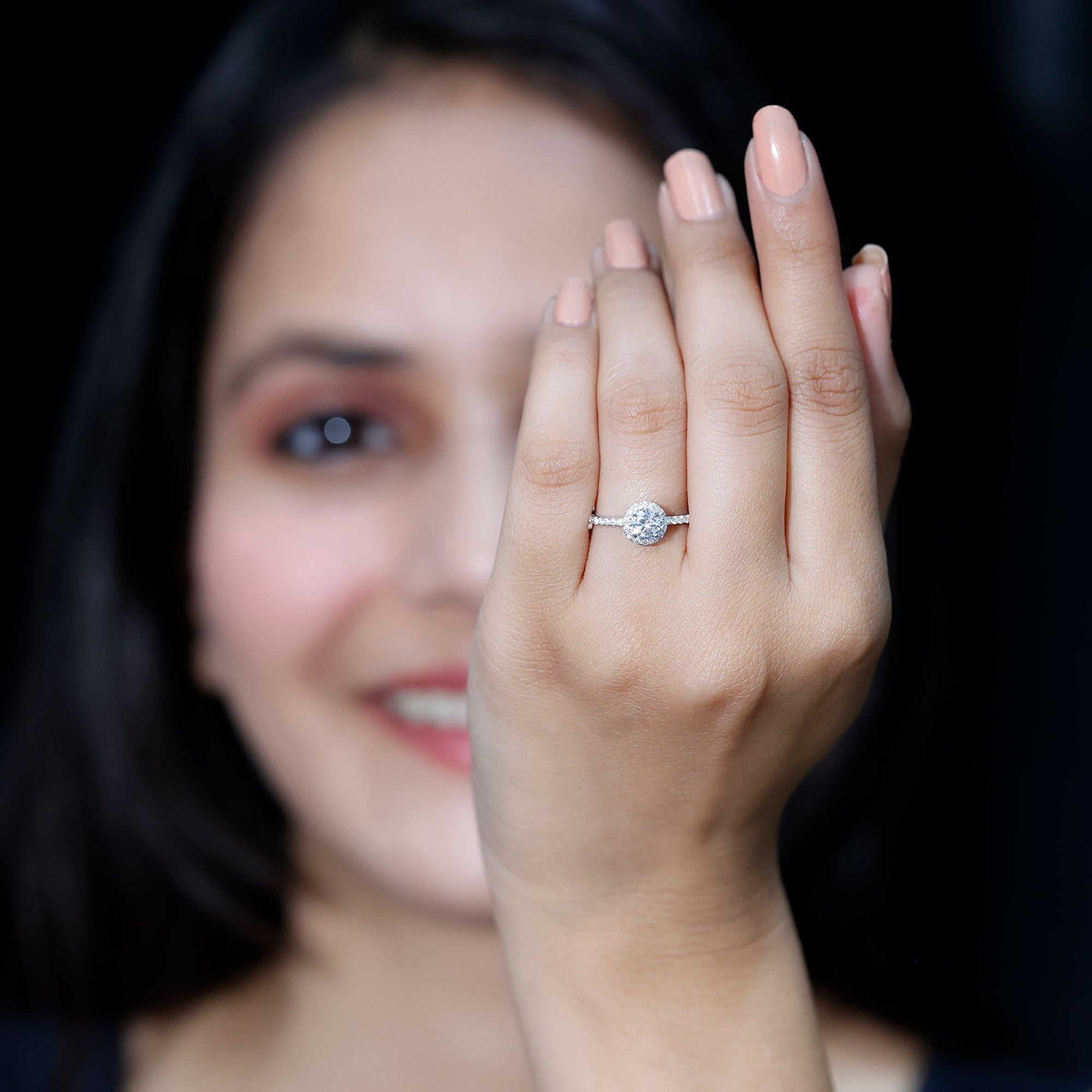 Round Lab Grown Diamond Promise Engagement Ring