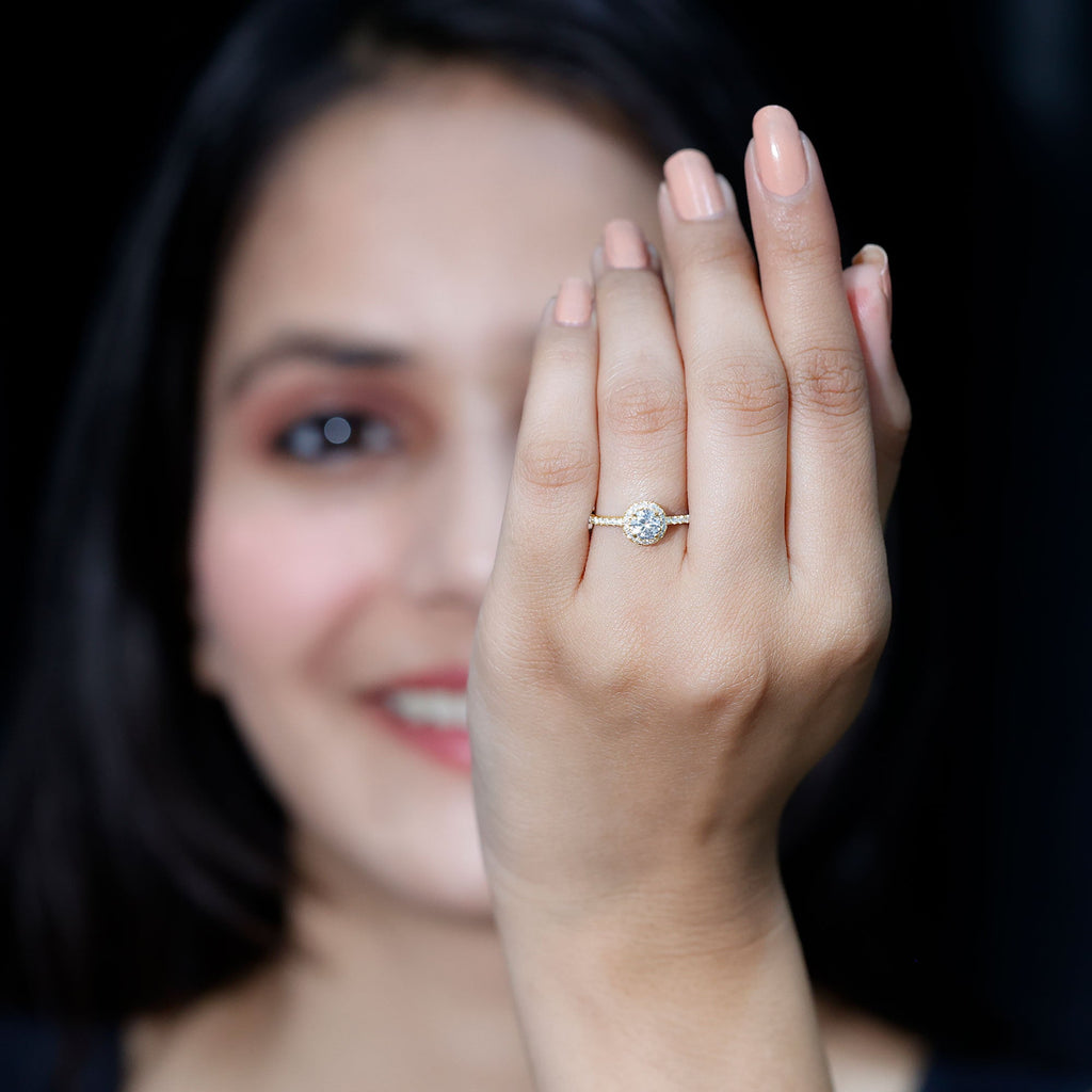 Round Lab Grown Diamond Promise Engagement Ring