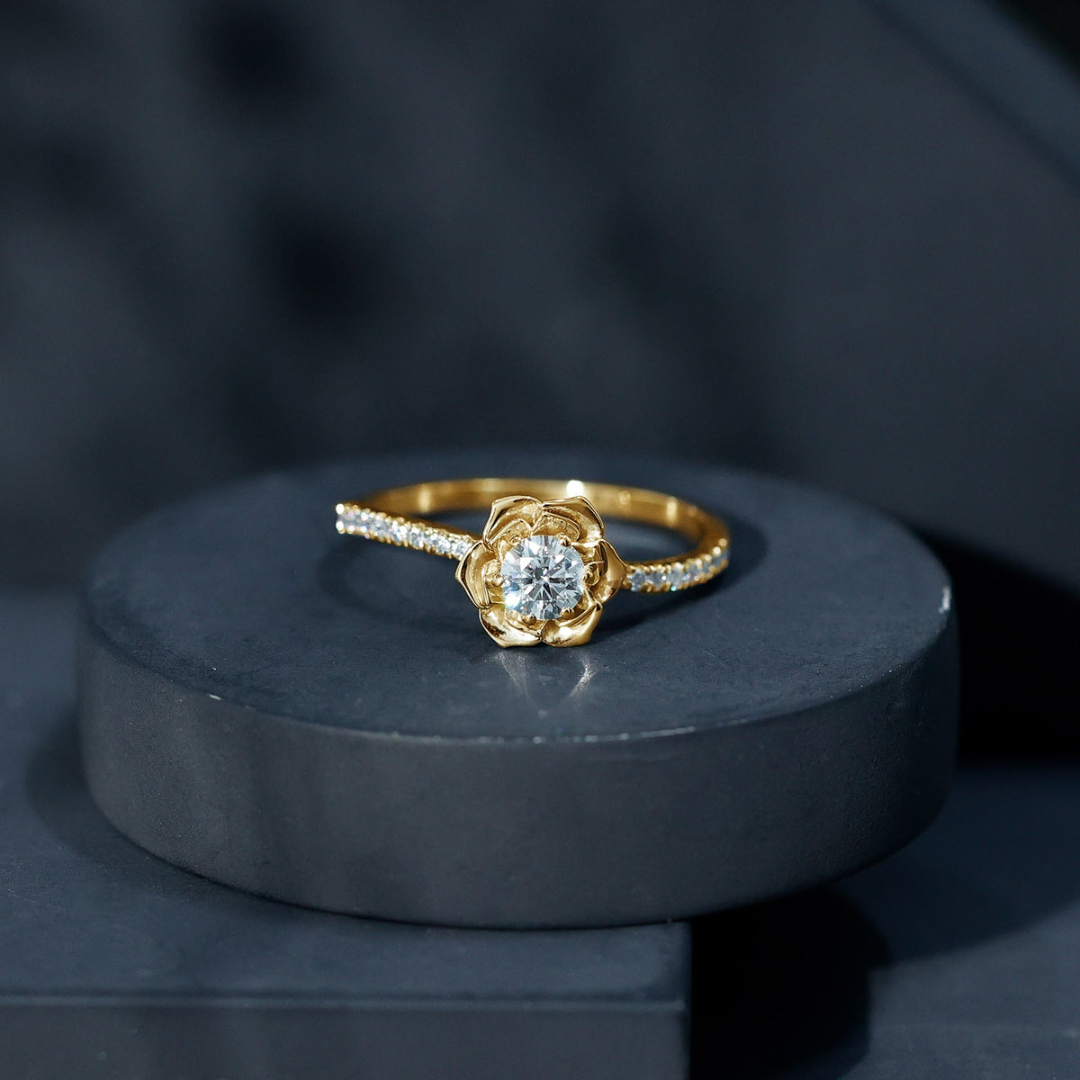 Nature Inspired Floral Engagement Ring with Lab Grown Diamond
