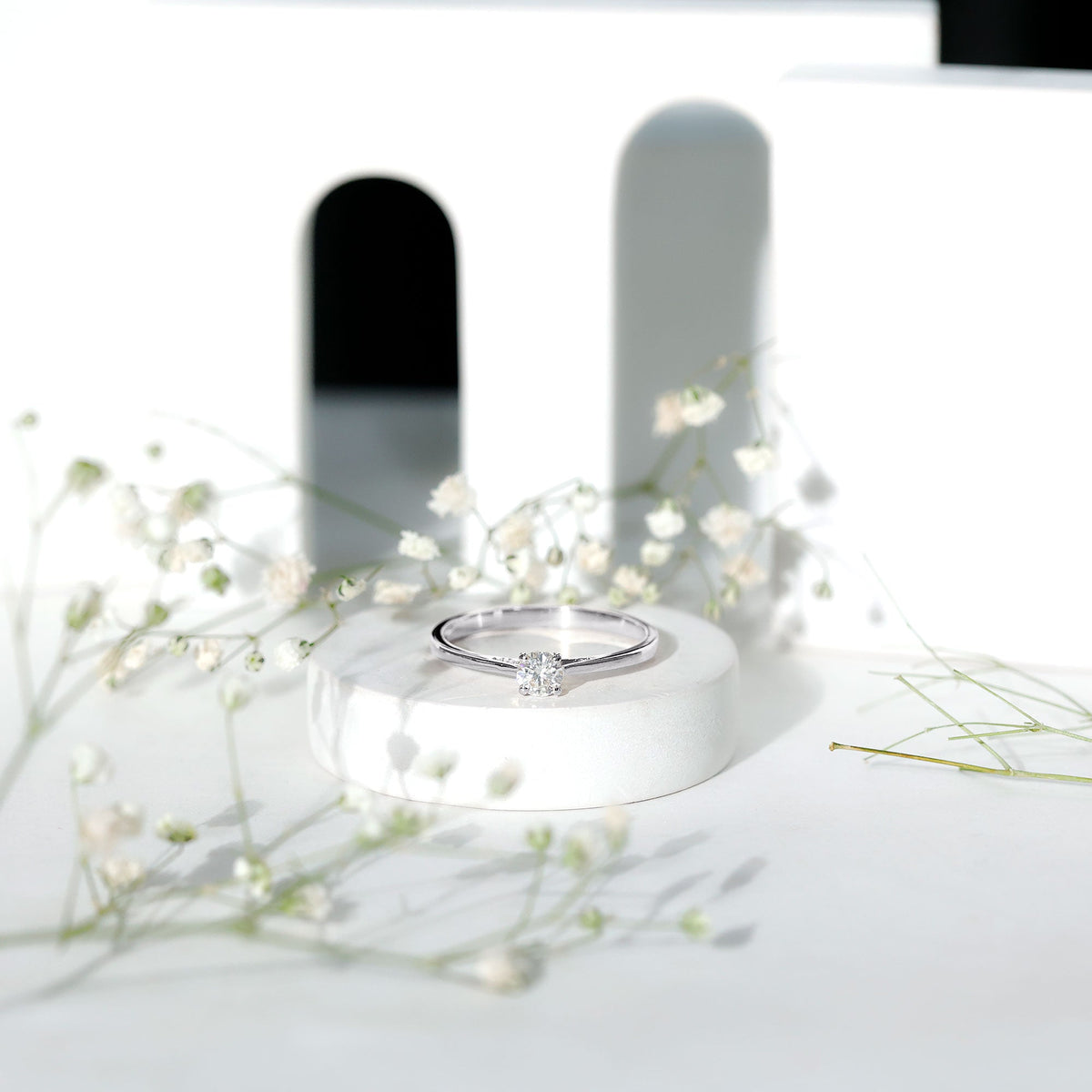 Minimal Round Lab Grown Diamond Solitaire Ring