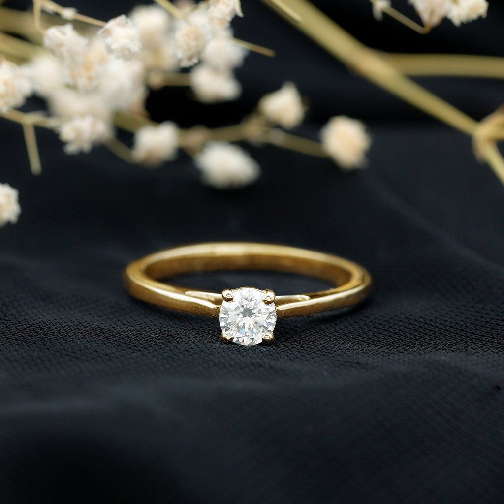 Minimal Round Lab Grown Diamond Solitaire Ring