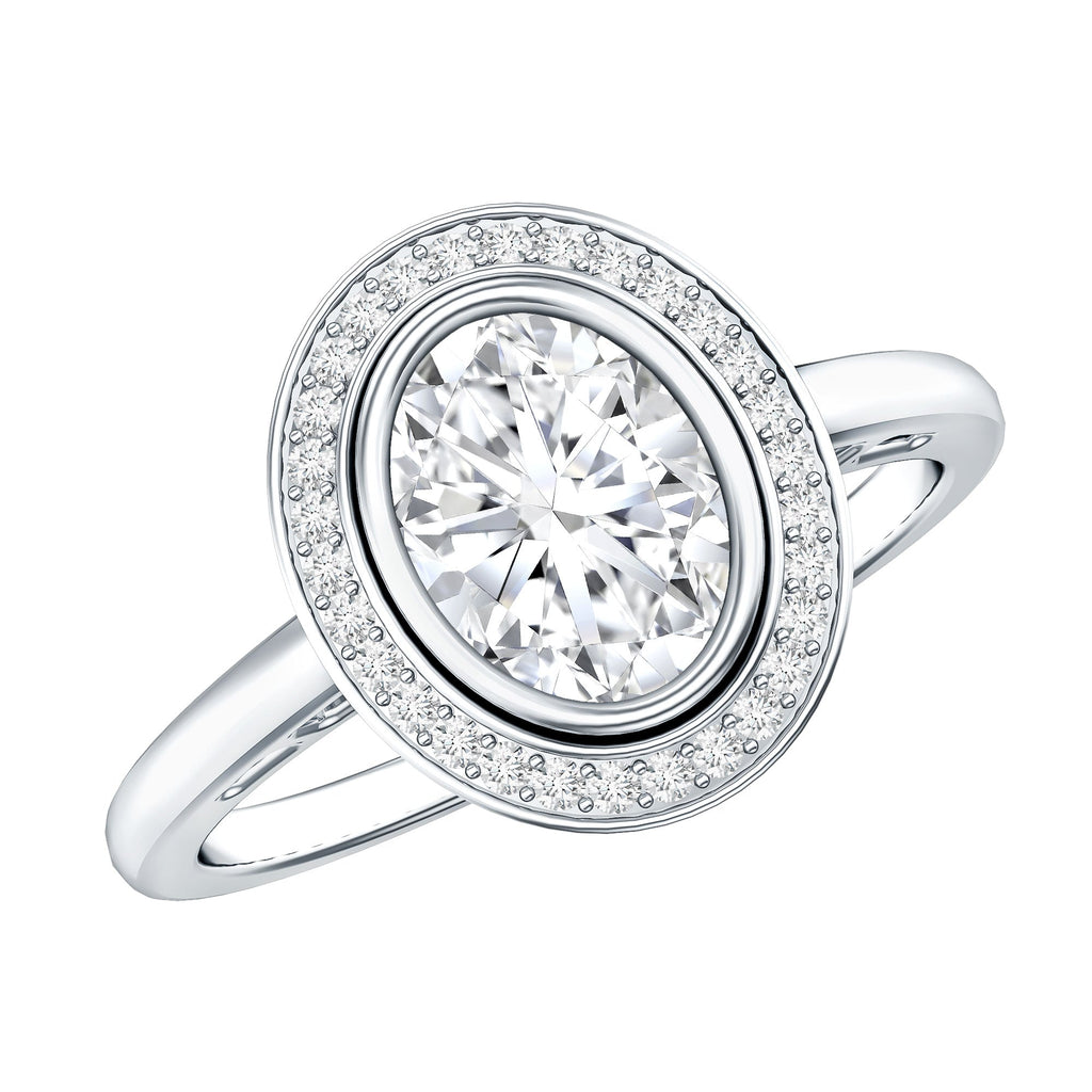 Classic Lab Grown Diamond Engagement Ring with Halo