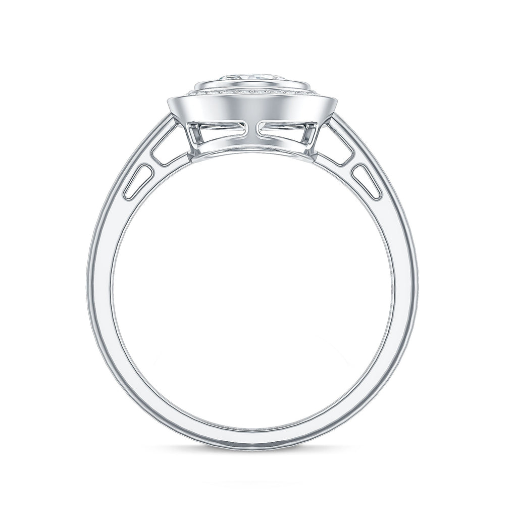 Classic Lab Grown Diamond Engagement Ring with Halo