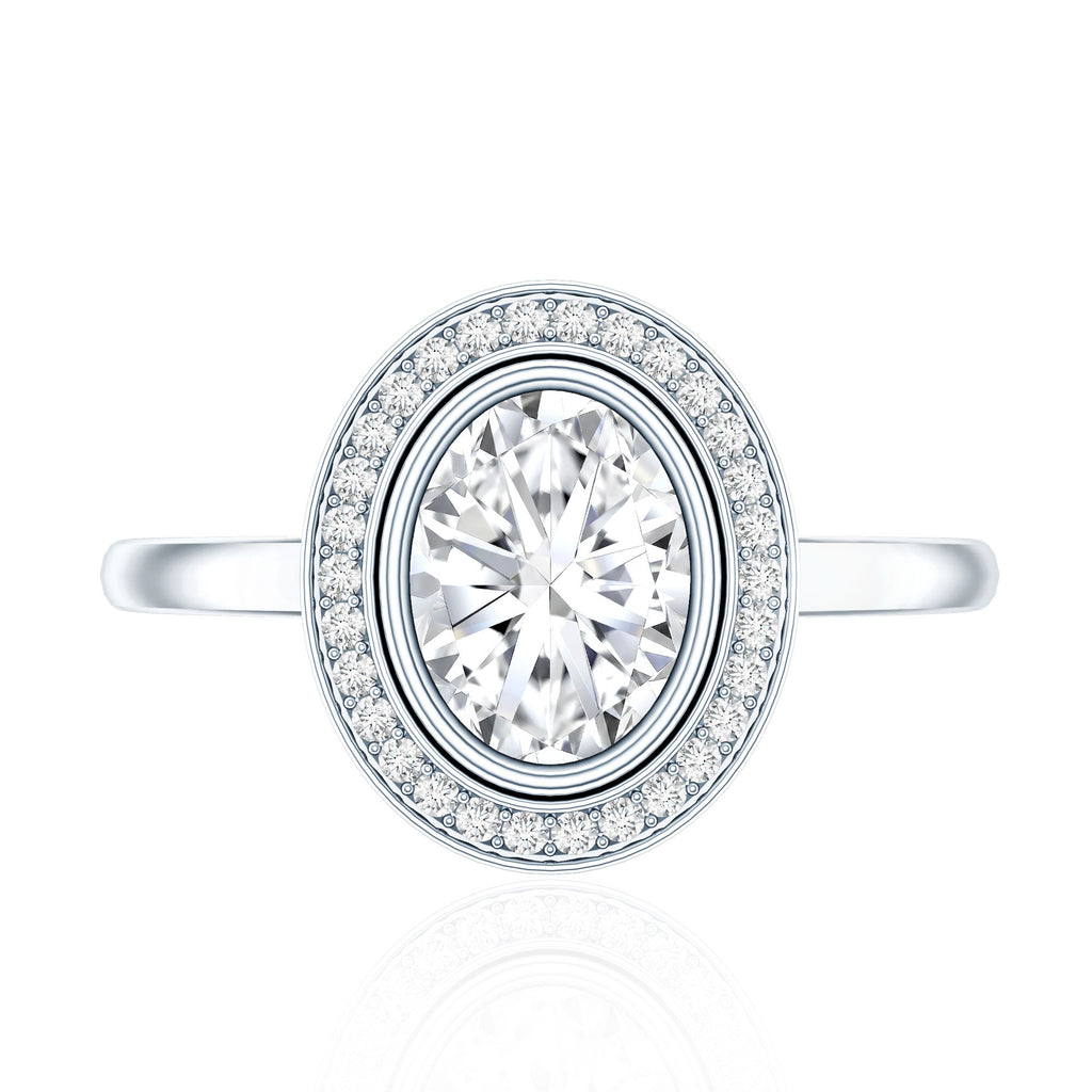 Classic Lab Grown Diamond Engagement Ring with Halo