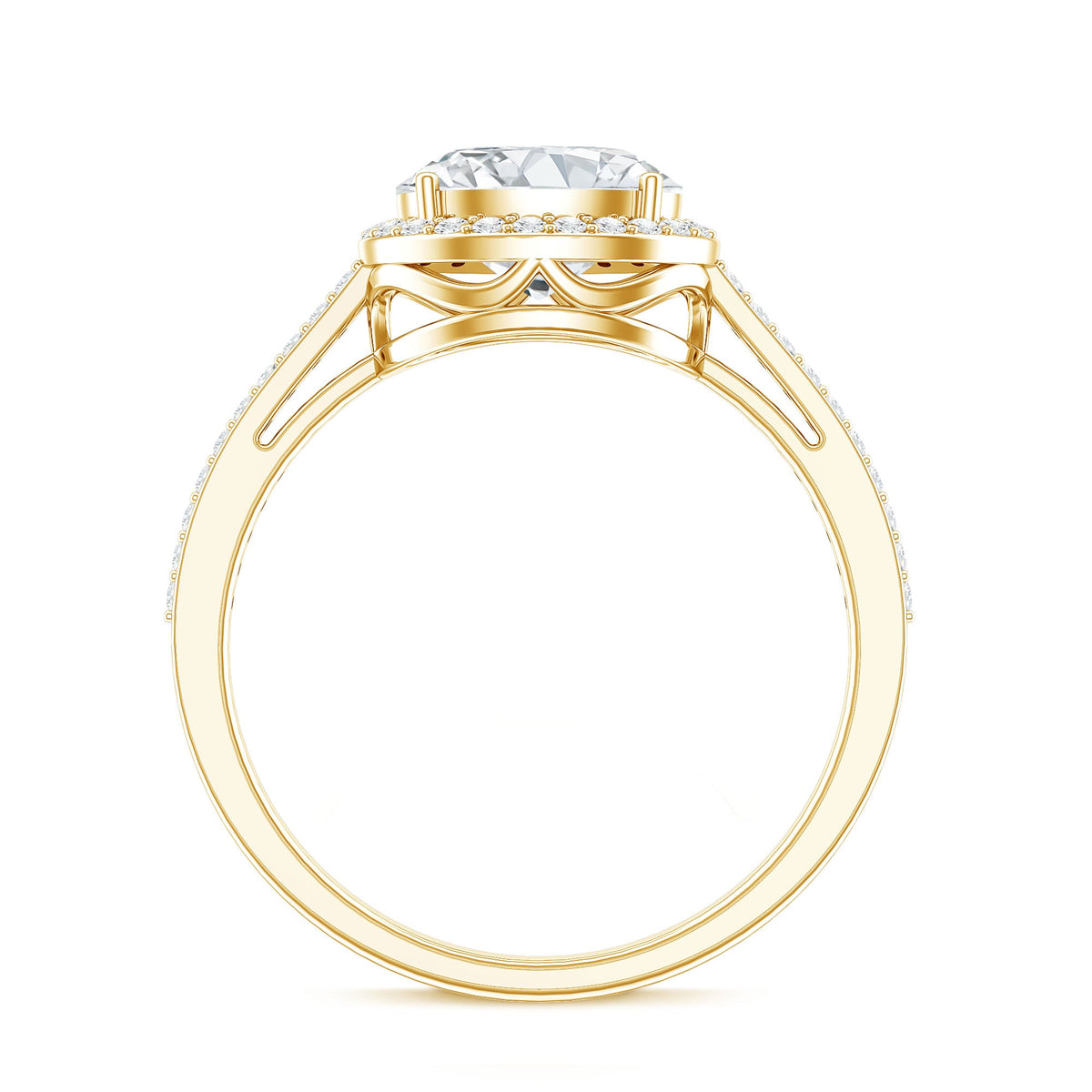 Oval Shape Lab Grown Diamond Engagement Ring with Halo