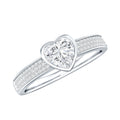 Heart Shape Lab Grown Diamond Solitaire Ring with Side Stones