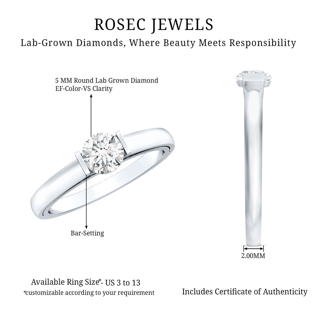 Minimal Lab Grown Diamond Solitaire Ring