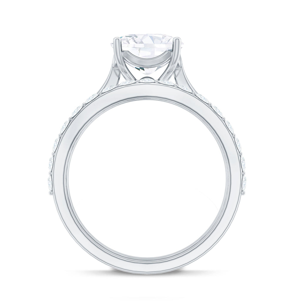 Cushion Cut Moissanite Solitaire Bridal Set with Certificate