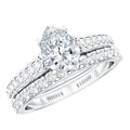 Certified 1 Carat Moissanite Pear Shaped Engagement Ring with Enhancer