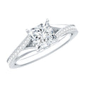 Certified Princess Cut Moissanite Engagement Ring With Split Shank