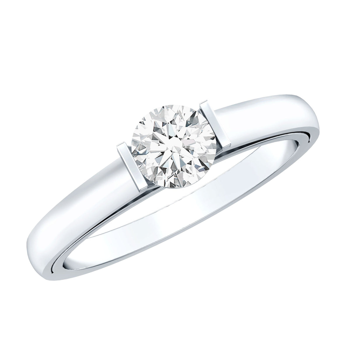 Bar Set Moissanite Solitaire Promise Ring