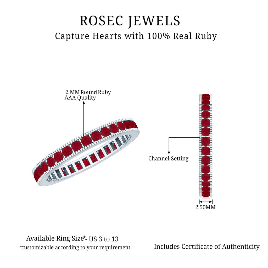 Natural Ruby Eternity Ring for Anniversary
