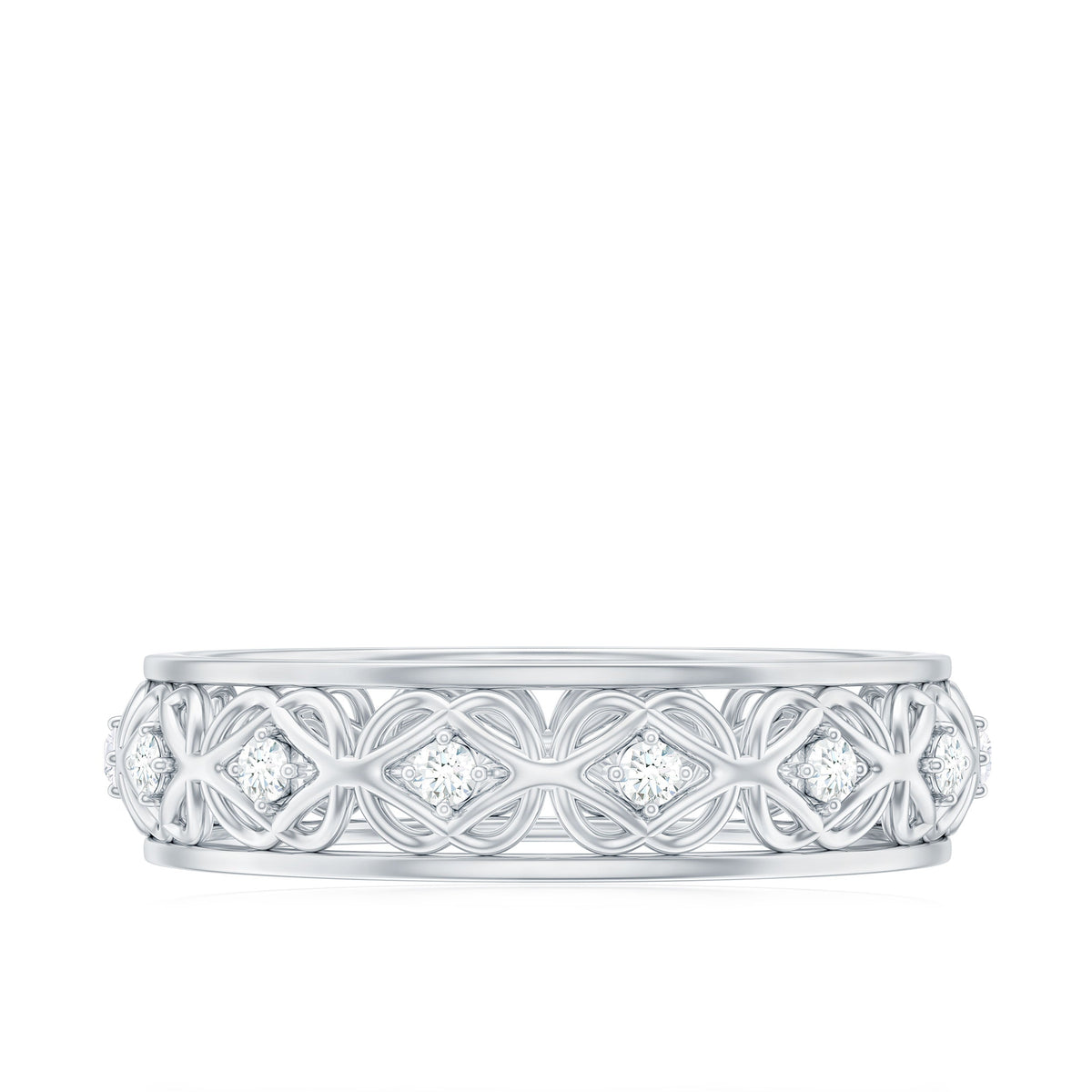 Moissanite Celtic Knot Wedding Band Ring