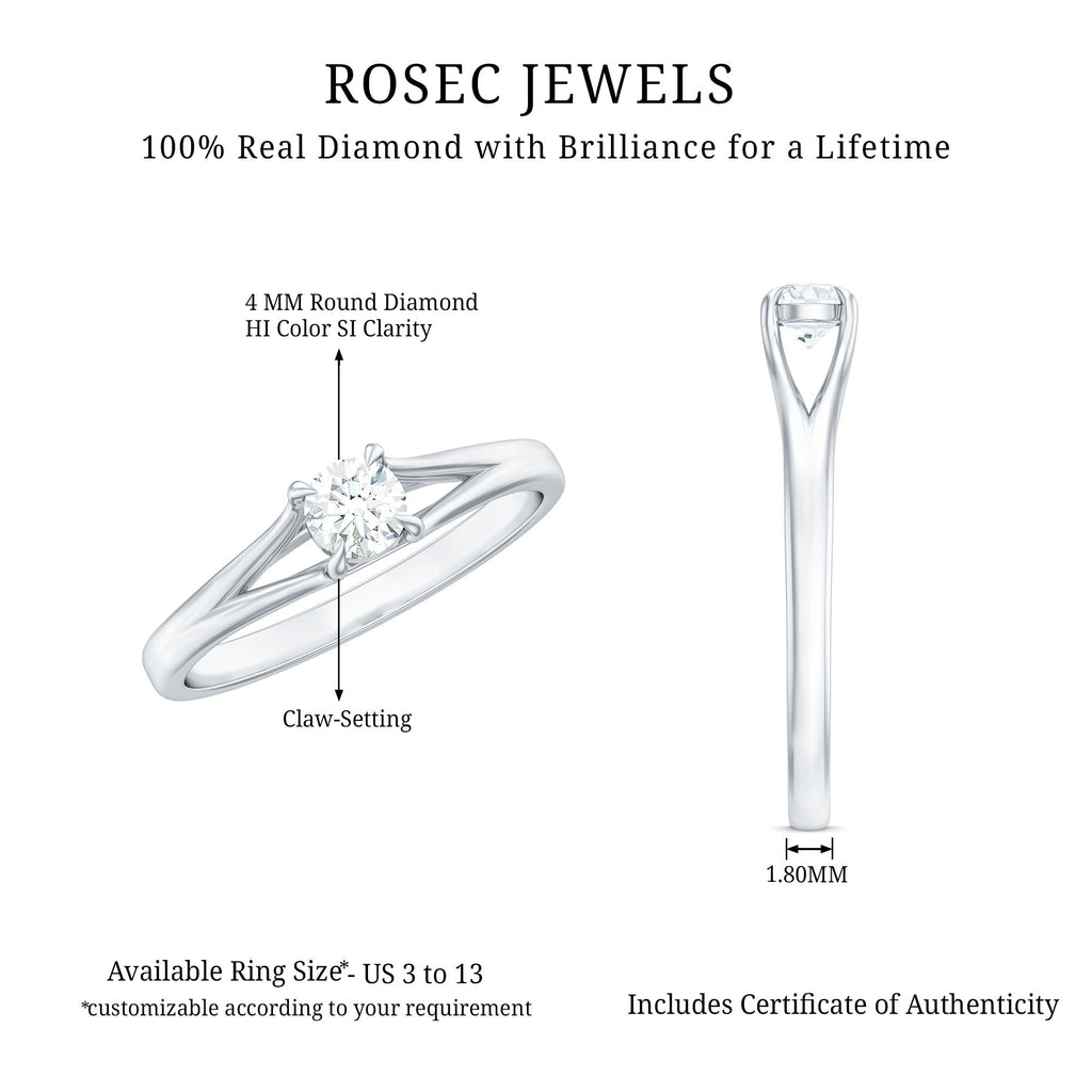 Certified Diamond Solitaire Ring in Claw Setting