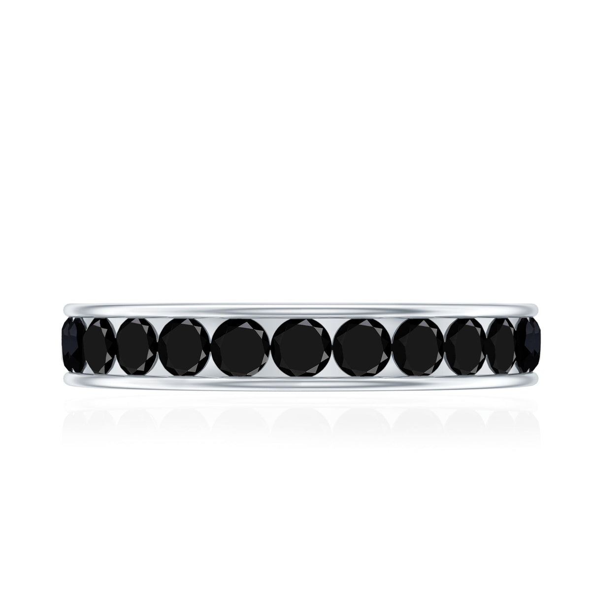 Channel Set Black Spinel Eternity Ring