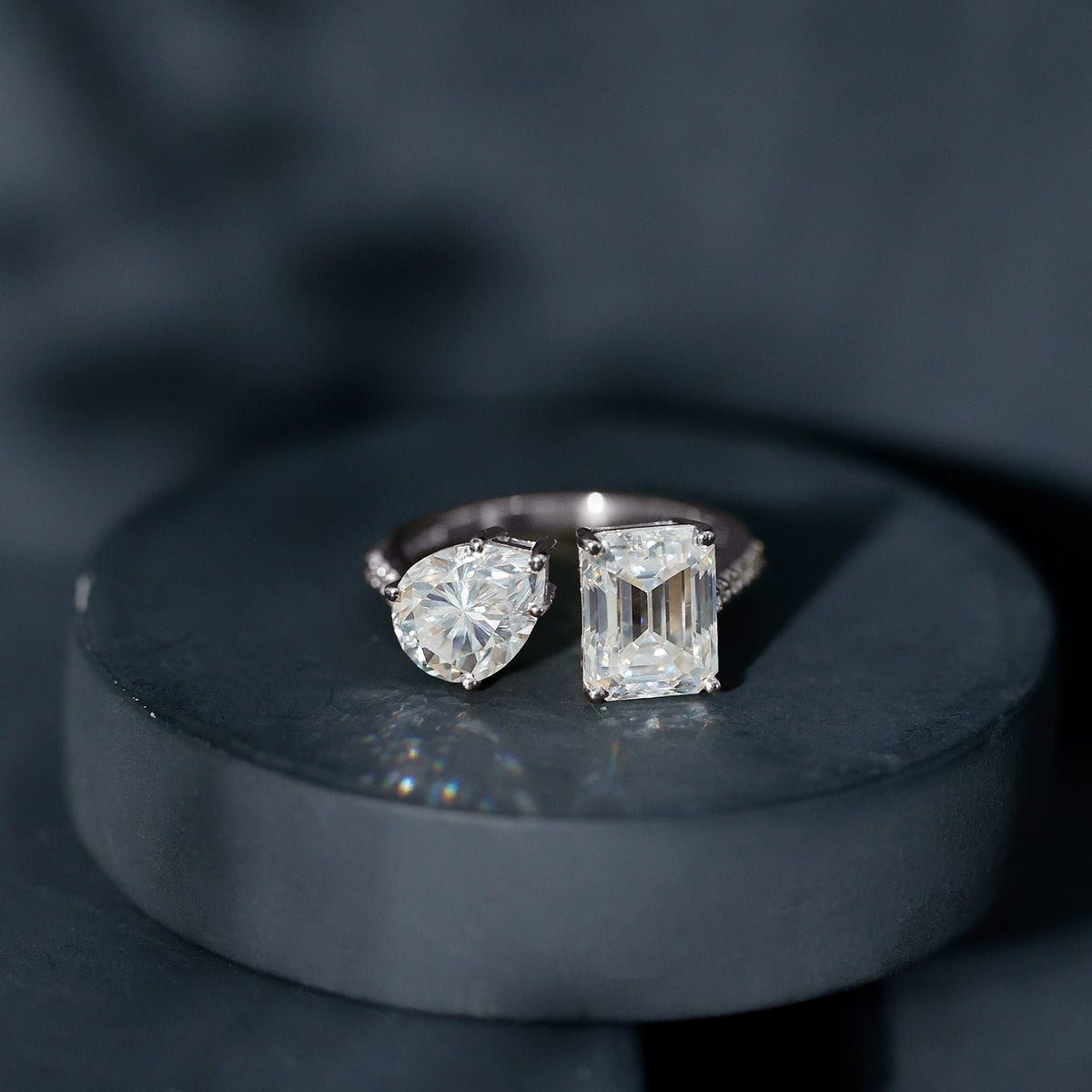 Toi Et Moi Moissanite Engagement Ring for Women