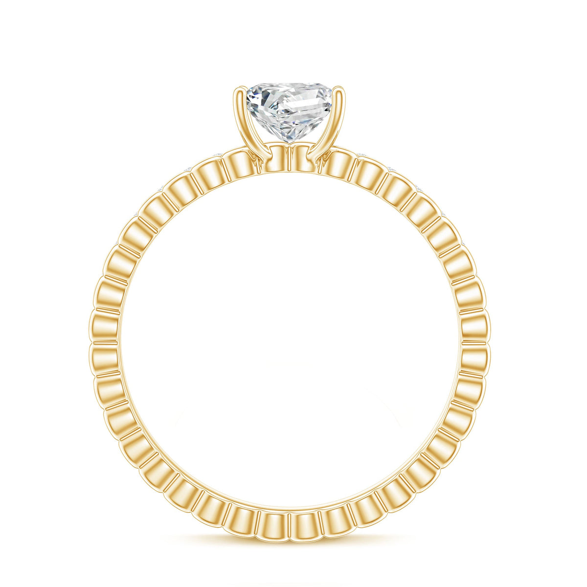 Certified Moissanite Square Cut Engagement Ring For Women