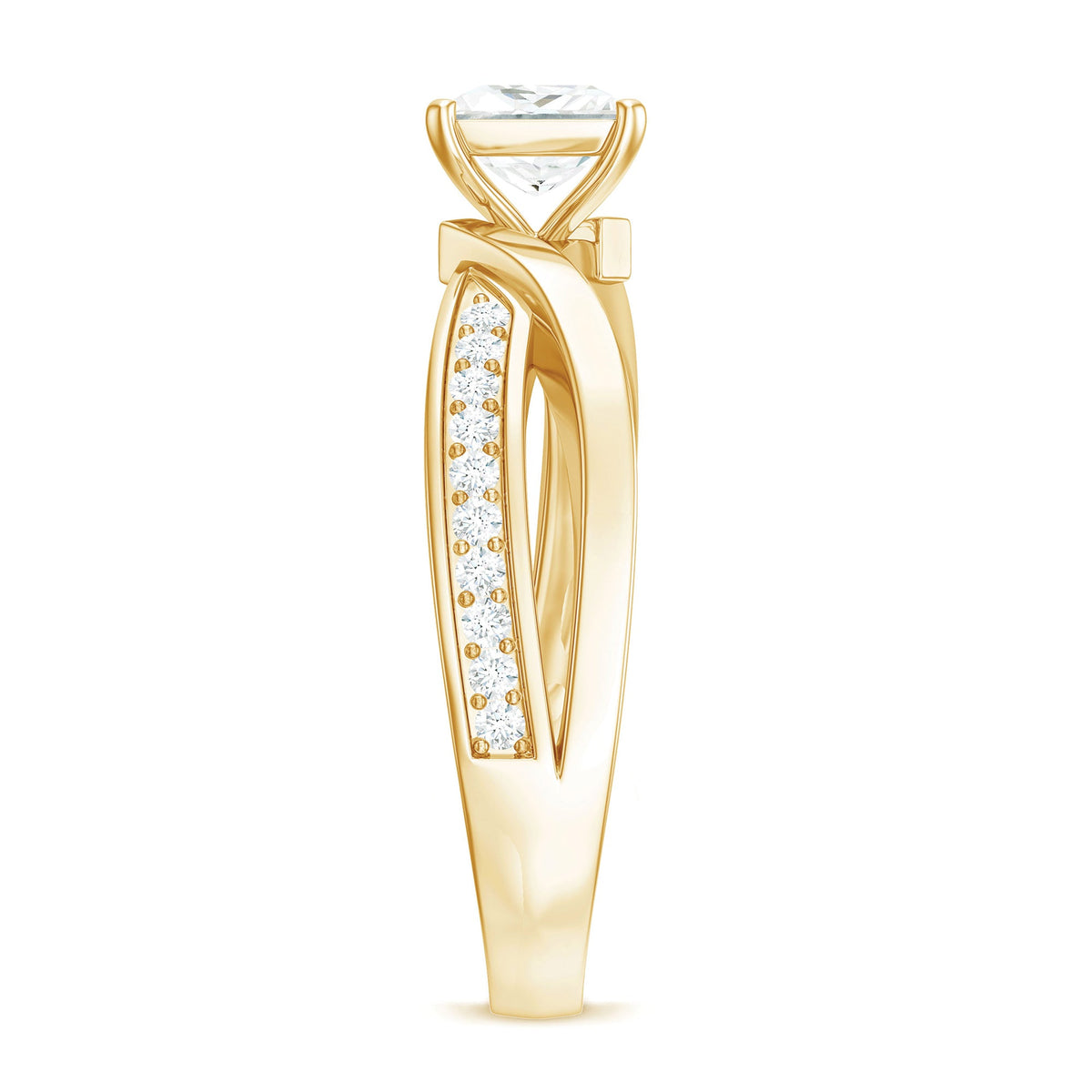 0.7 Carat Princess Cut Moissanite Solitaire Infinity Engagement Ring