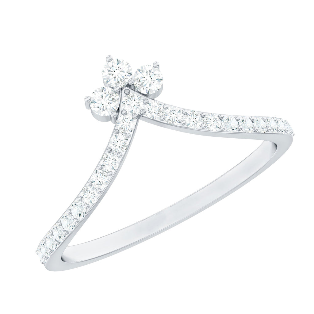Certified Moissanite Chevron Wedding Ring Enhancer for Women