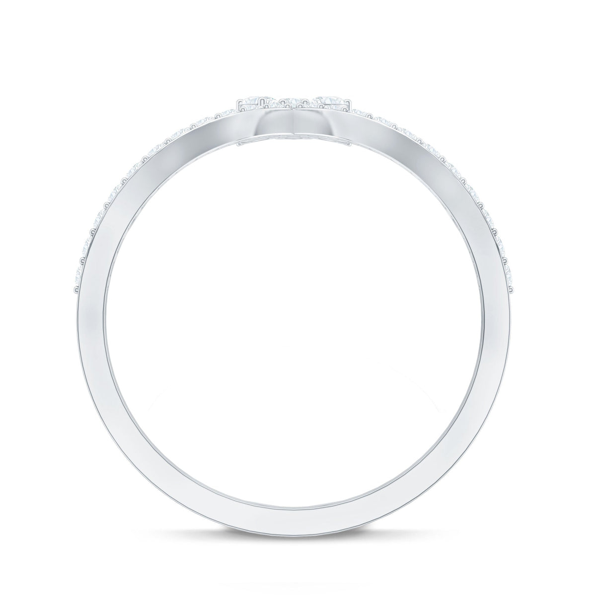 Certified Moissanite Chevron Wedding Ring Enhancer for Women