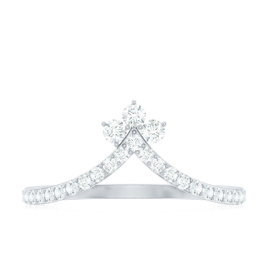 Certified Moissanite Chevron Wedding Ring Enhancer for Women