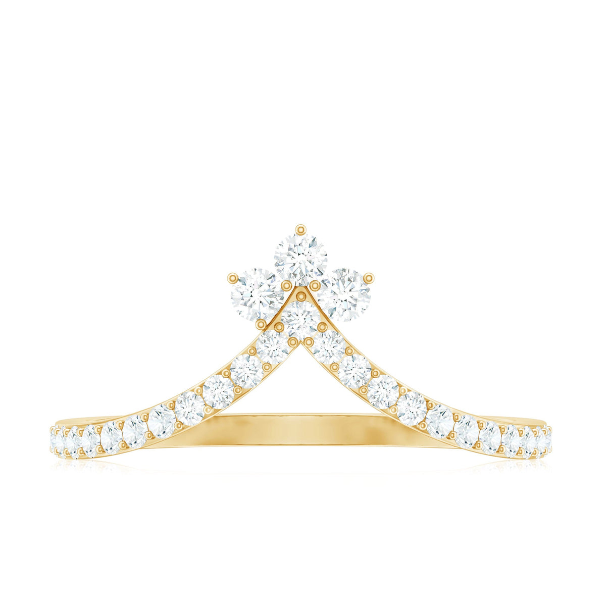Certified Moissanite Chevron Wedding Ring Enhancer for Women