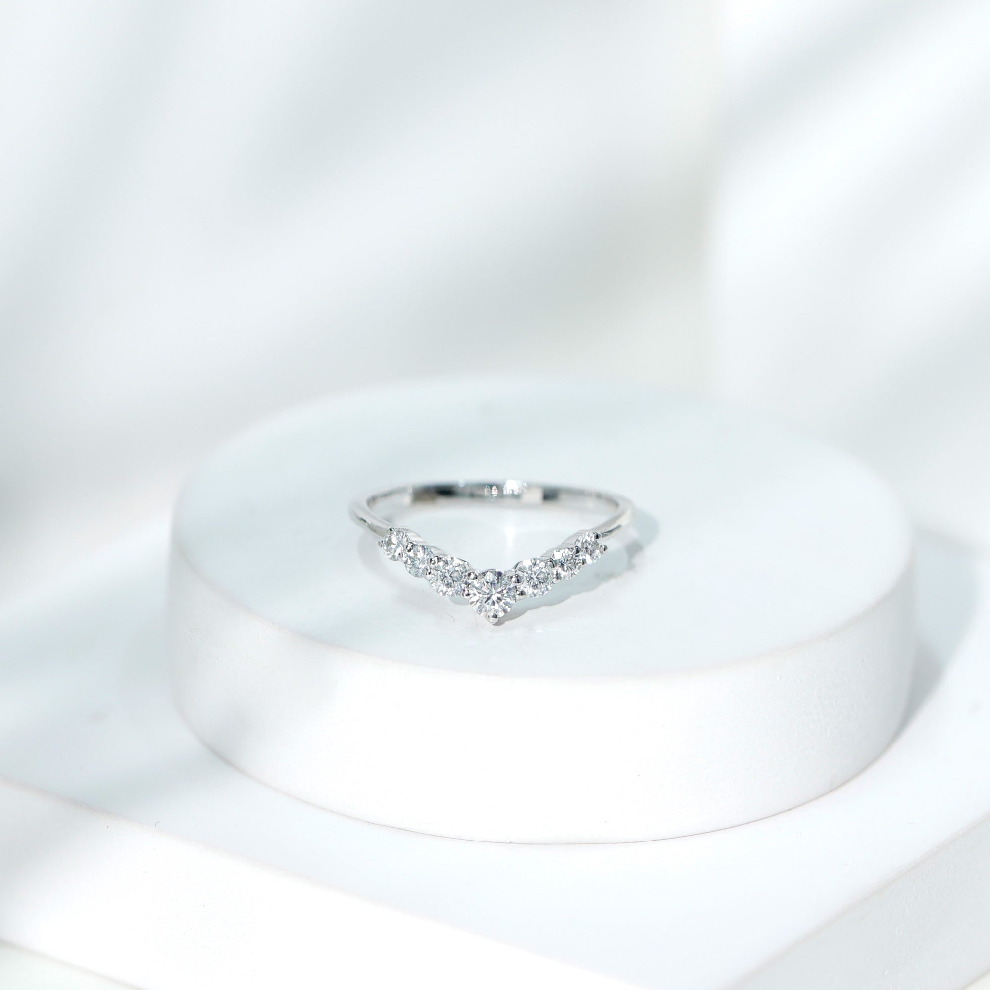 Certified Moissanite Chevron Ring Enhancer for Women